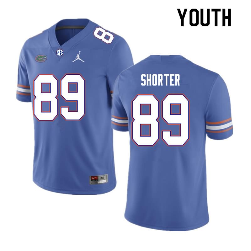 Youth NCAA Florida Gators Justin Shorter #89 Stitched Authentic Nike Royal College Football Jersey QPD0865FF